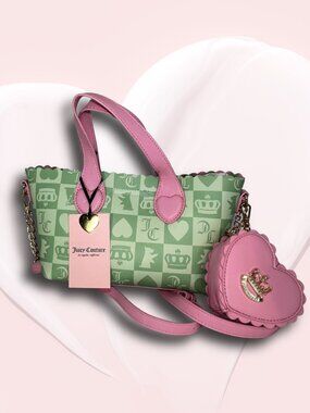 NWT Juicy Couture Sweet Break Time Mini Tote Bag Sandstone Pink Charm